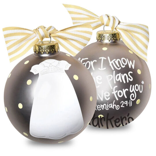 Christening Glass Christmas Ornament